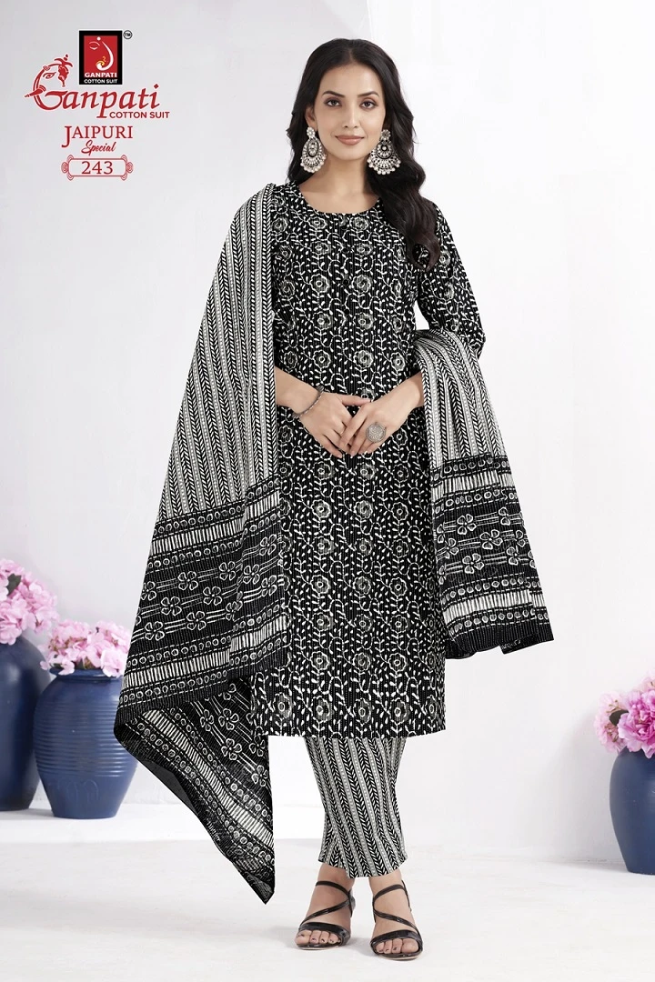 Ganpati Jaipuri Special Vol 10 Pure Cotton Wholesale Readymade Salwar Suit Catalog — Wholesale Salwar Suits, Ganpati wholesale from Surat — view 9